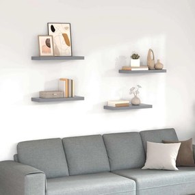 vidaXL Ράφια Τοίχου 4 τεμ. Γκρι 60 x 23,5 x 3,8 εκ. MDF