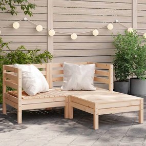 vidaXL Corner Sofa 2-θέσιο Solid pine wood Natural Pine 2-Seater