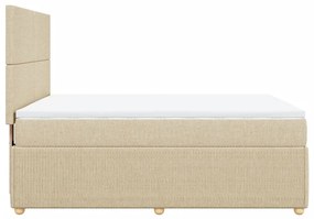 ΚΡΕΒΑΤΙ BOXSPRING ΜΕ ΣΤΡΩΜΑ ΚΡΕΜ 140X190 ΕΚ. ΥΦΑΣΜΑΤΙΝΟ 3294349