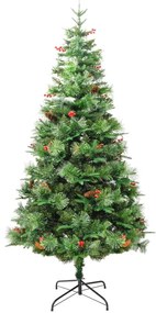 vidaXL Χριστ. Δέντρο Προφωτισμένο Πράσινο 225εκ. Κουκουνάρια PVC/PE
