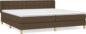 vidaXL Κρεβάτι Boxspring με Στρώμα Σκούρο Καφέ 180x200 εκ Υφασμάτινο