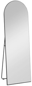 HOMCOM Καθρέφτης πλήρους μήκους, χωρίς πλαίσιο, αυτόνομος/τοίχου, μεταλλική βάση, 50x150 cm, Μαύρο