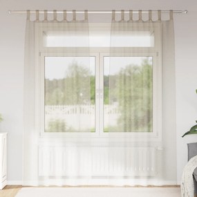 vidaXL Κουρτίνες με κουρτίνες 2 pcs Άμμος 140 x 260 εκ. Πολυεστέρας