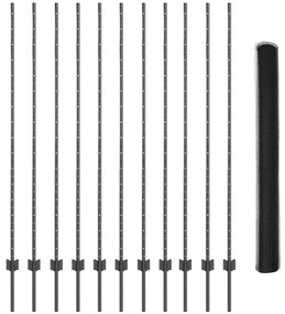vidaXL Σετ φράχτη Γκρι 150x2500 εκ. Ατσάλι με σκόνη