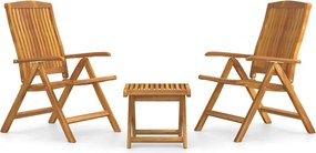 vidaXL Σαλόνι Κήπου Σετ 3 Τεμαχίων από Μασίφ Ξύλο Teak