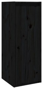 vidaXL Ντουλάπια Τοίχου 2 τεμ. Μαύρα 30x30x80 εκ από Μασίφ Ξύλο Πεύκου