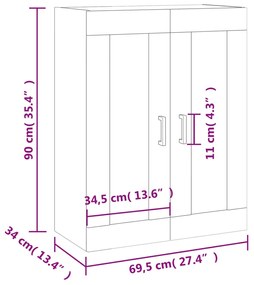 Ντουλάπι Επιτοίχιο Γκρι Σκυροδέματος 69,5 x 34 x 90 εκ. - Γκρι