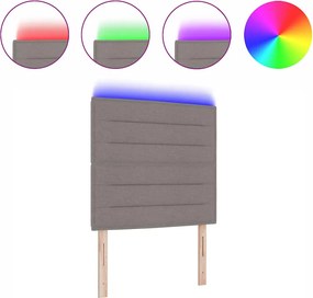 vidaXL LED κεφαλάρι με φώτα λωρίδας LED Taupe 80 cm Πολυεστέρας