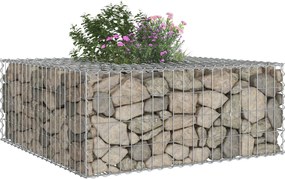 vidaXL Ανασηκωμένο κρεβάτι gabion Ασημί
