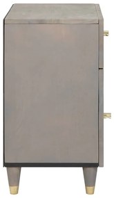 vidaXL Κομοδίνο με συρτάρι Γκρι 50 x 33 x 60 εκ Μασίφ ξύλο μάνγκο