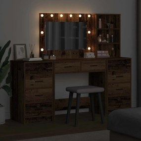 vidaXL Τραπέζι περιποίησης με συρτάρι 3 pcs Καφέ 40 x 41 x 135 εκ.