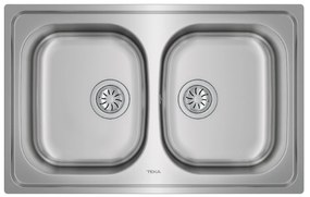 Νεροχύτης Inox TEKA 2 Γούρνες  για Ένθετη Τοποθέτηση 79x50cm UNIVERSE 80 TOTAL 115040008