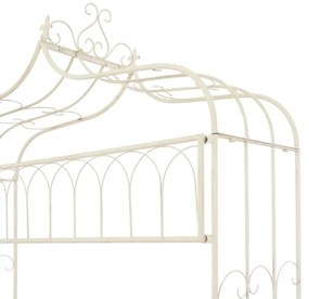 vidaXL Παγκάκι Κήπου Αντικέ Λευκό 122 εκ. Σιδερένιο