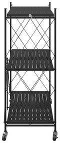 ΡΑΦΙ ΑΠΟΘΗΚΕΥΣΗΣ ΣΕ ΡΟΔΕΣ ΜΑΥΡΟ 71X34X88 CM ΑΤΣΑΛΙ 4012385