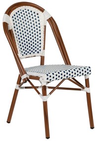 Καρέκλα Κήπου ArteLibre MUTARAZI Λευκό/Μπλε Αλουμίνιο/Rattan 50x57x85cm-14840078
