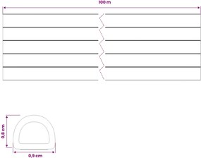 vidaXL Αυτοκόλλητη σφραγίδα παραθύρου 9 x 8 mm 100 m Μαύρο EPDM αφρός