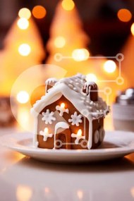 Intra Συλλεκτικό Ξύλινο Παζλ Plywood  4mm - Gingerbread House με Χριστουγεννιάτικα Φώτα Σε Ξύλινο Κουτί - Διαστάσεις: 10x10 cm – 25 κομμάτια