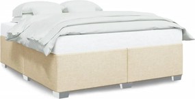 vidaXL Σκελετός Κρεβατιού Χωρίς Στρώμα Κρεμ 200x200 εκ. Υφασμάτινο