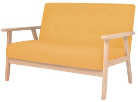 vidaXL Σετ Σαλονιού 2 τεμ. Κίτρινο Υφασμάτινο