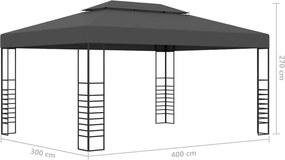 vidaXL Κιόσκι Ανθρακί 3 x 4 μ.