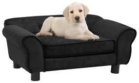 171038 vidaXL Καναπές - Κρεβάτι Σκύλου Μαύρος 72 x 45 x 30 εκ. Βελουτέ Μαύρο, 1 Τεμάχιο
