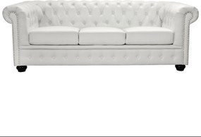 ΚΑΝΑΠΕΣ 3ΘΕΣΙΟΣ T.CHESTERFIELD HM3009.02 ΤΕΧΝΟΔΕΡΜΑ ΛΕΥΚΟ ΜΑΤ 208x90x73 εκ.
