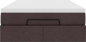 vidaXL Ottoman Κρεβάτι με Στρώμα Σκούρο Καφέ 120x200cm Ύφασμα