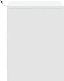 vidaXL Κομοδίνο με Φώτα LED Λευκό από Επεξεργασμένο ξύλο