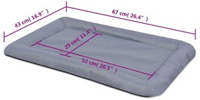 vidaXL Στρώμα Σκύλου Γκρι Μέγεθος L