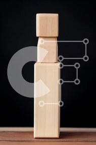 Intra Συλλεκτικό Ξύλινο Παζλ Plywood  4mm - Ξύλινο μπλοκ με τετράγωνη τρύπα - Φωτογραφία Αρχείου Σε Ξύλινο Κουτί - Διαστάσεις: 10x10 cm – 25 κομμάτια