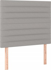 vidaXL Κρεβάτι Boxspring με Στρώμα &amp; LED Αν.Γκρι 80x200 εκ. Υφασμάτινο