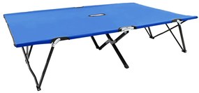 vidaXL Ξαπλώστρα Δύο Ατόμων Πτυσσόμενη Μπλε Ατσάλινη