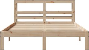 vidaXL Πλαίσιο Κρεβατιού με Κεφαλάρι 140 x 190 εκ. Μασίφ Πεύκο