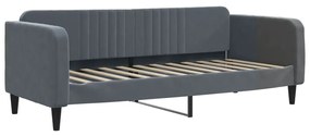 Κρεβάτι ημέρας με στρώμα σκούρο γκρι 90x190 cm Βελούδο 3197053