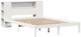vidaXL Κρεβάτι Βιβλιοθήκη Χωρίς Στρώμα 140x200 εκ Μασίφ Ξύλο Πεύκο