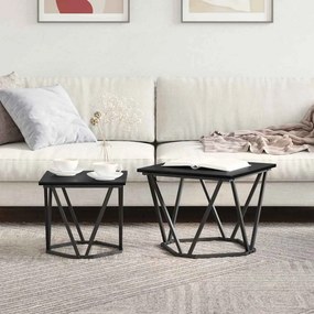 vidaXL Σετ βοηθητικά τραπεζάκια 2 pcs Μαύρη δρυς 50 x 50 x 40 cm