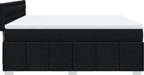 vidaXL Κρεβάτι Boxspring με Στρώμα Μαύρο 180x200 εκ. Υφασμάτινο