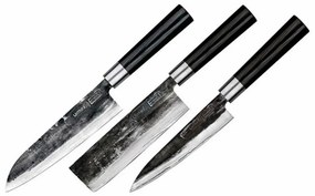 Μαχαίρια Super 5 SP5-0220 (Σετ 3τμχ) Black Samura Ανοξείδωτο Ατσάλι