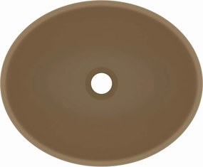 vidaXL Νιπτήρας Πολυτελής Οβάλ Κρεμ Ματ 40 x 33 εκ. Κεραμικός