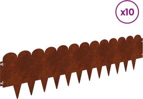 vidaXL Περίγραμμα γκαζόν 10 τμχ. 103 x 25 εκ
