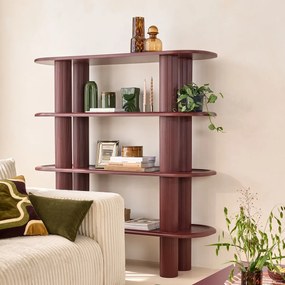 Βιβλιοθήκη με 5 ράφια, ματ λάκα, ύψος 155 cm, CALIO