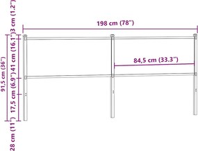 vidaXL Κεφαλάρι Αντικατάστασης Καφέ Δρυς 190 εκ. από Τεχνητό Ξύλο και Ατσάλι