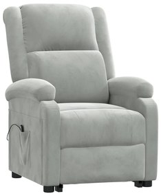 vidaXL Πολυθρόνα με Ανύψωση Ανοιχτό Γκρι Βελούδινη