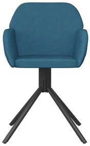 vidaXL Καρέκλες Τραπεζαρίας Περιστρεφόμενες 2 τεμ. Μπλε Βελούδινες