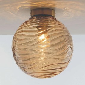 Φωτιστικό Οροφής - Πλαφονιέρα Nereide I-NEREIDE-G-PL25 CH 1xE27 Led Φ25cm 25cm Champagne Luce Ambien Glass