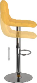 vidaXL Σκαμπό Μπαρ 2 τεμ. Κίτρινα Υφασμάτινα