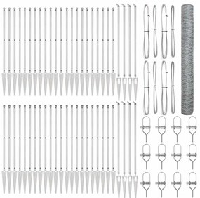 vidaXL Στύλος Περιφράξεων Ασημί 100 x 1,4 μ (50 mm πλέγμα) Ατσάλι