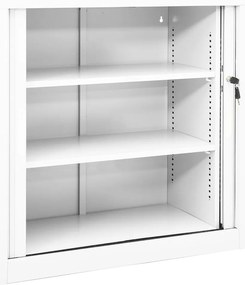 vidaXL Ντουλάπι με Συρόμενη Πόρτα Λευκό 90 x 40 x 90 εκ. Ατσάλινο