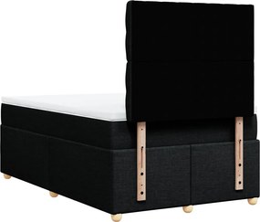 vidaXL Κρεβάτι Boxspring με Στρώμα Μαύρο 120x190 εκ. Υφασμάτινο