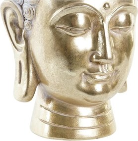 Γλάστρα DKD Home Decor 17,5 x 17,5 x 21 cm Χρυσό Βούδας Ρητίνη